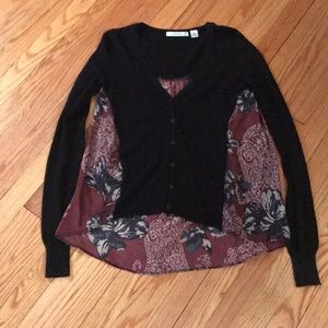 Multi-fabric sweater